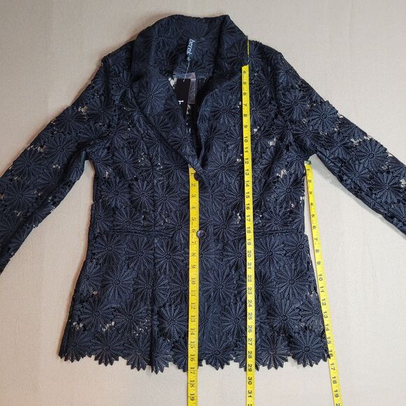 NWT Berek Black Lace Daisy Blazer Womens L Whimsigoth Party Cocktail Jacket - Picture 3 of 11